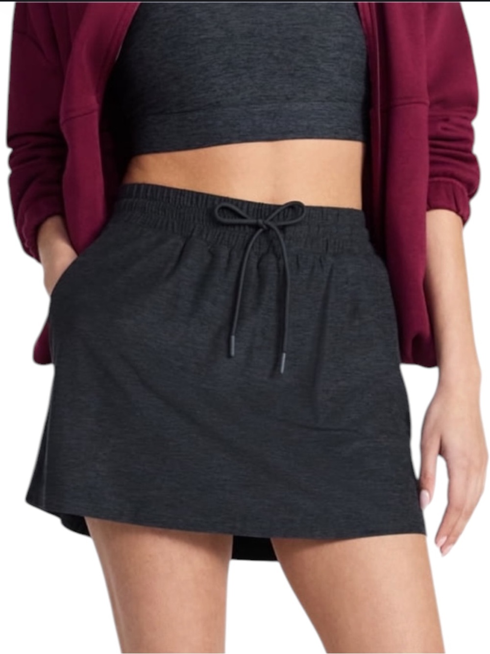 ATHLETIC WORKS Charcoal Gray Butter Core Active Skort